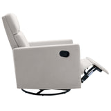 Modern Upholstered Rocker Nursery Chair Plush Seating Glider Swivel Recliner Chair, Beige