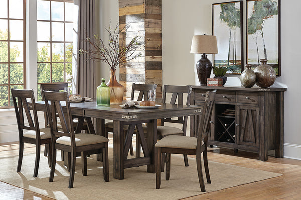 Rustic Industrial Style Dining Furniture 7pc Set