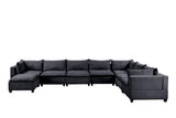 Madison Dark Gray Fabric 8 Piece Modular Sectional Sofa Chaise