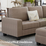 Sectional Corner Sofa L-shape with Storage Ottoman