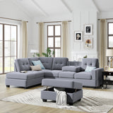Antique Grey Sectional Sofa
