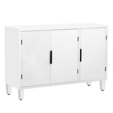 U-Style Accent Storage Cabinet Sideboard Wooden Cabinet with Antique Pattern Doors for Hallway, Entryway, Living Room, Bedroom
