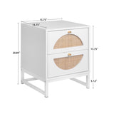 Nightstand Allen 2 Drawer side table, Display Rack for Bedroom or Living Room