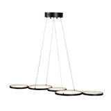 LED Lights 55W Flush Mount Ceiling Light 3850LM Not Dimmable Ceiling Light fixtures Black Chandelier 7 Rings Pendant Lighting for Bedroom,Dining Room Living Room Lights, 3000K