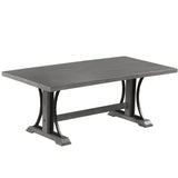 Retro Style Dining Table 78” Wood Rectangular Table, Seats up to 8