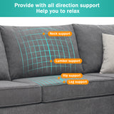 Modern Upholstered Living Room Sectional Sofa with 3 Pillows