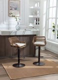COOLMORE Swivel Bar Stools Set of 2 Adjustable Counter Height Chairs with Footrest for Kitchen, Dining Room 2PC/SET
