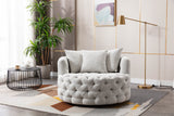 Coolmore Modern  Akili  swivel accent chair  barrel chair  for hotel living room / Modern  leisure chair  Beige