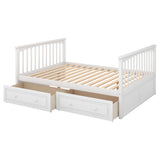 Full over Full Bunk Bed with Drawers, Convertible Beds