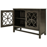 U-style Wood Storage Cabinet with Doors and Adjustable Shelf, Entryway Kitchen Dining Room, Grey