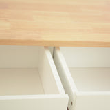 Kitchen Island & Kitchen Cart, Rubber Wood Top, Mobile Kitchen Island with Two Lockable Wheels, Simple Design for Easy Storing and Fetching, Two Drawers Give Unique Storage for Special Utensil.