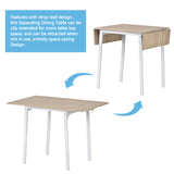 TOPMAX 5-piece Modern Metal Dining Set with 1 Drop Leaf Dining Table and 4 chairs Home Kitchen Furniture Dinette Set (Oak Finish)