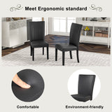 7-piece Dining Table Set with 1 Faux Marble Top Table and 6 Seats