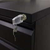 3 Drawer File Cabinet with Lock, Steel Mobile Filing Cabinet on Anti-tilt Wheels, Rolling Locking Office Cabinets Under Desk for Legal/Letter Size