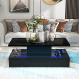 Coffee Table Cocktail Table Modern Industrial Design with LED lighting