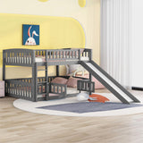Grey Bunk Bed with Slide