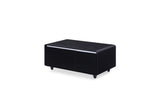 Modern Smart mini Coffee Table with Built in Fridge, Outlet protection,Wireless charging module,Mechanical temperature control,Power socket,USB interface And Ice Water interface.