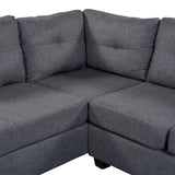 Grey Sectional Sofa Space Saving with Storage Ottoman