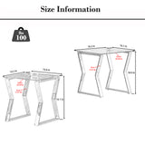 Nesting End Table Set of 2 Glass Table Set for Living Room