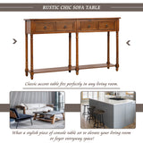 TREXM Console Table Sofa Table for Entryway with Drawers and Long Shelf Rectangular (Antique Walnut)