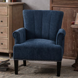 Accent Rivet Tufted Polyester Armchair ,Navy Blue