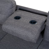 Grey Sectional Sofa Space Saving with Storage Ottoman