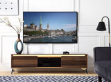 TV stand , LED, Walnut & Chrome Finish