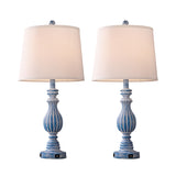 26" Bedside Nightstand Lamp with Dual USB Ports(Set of 2）