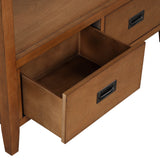 Farmhouse Pine Wood Console Table Entry Sofa Table with 4 Drawers & 1 Storage Shelf for Entryway Living Room Bedroom Hallway Kitchen
