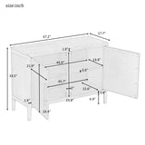 U-Style Storage Cabinet Sideboard Wooden Cabinet with 2 Metal handles and 2 Doors for Hallway, Entryway, Living Room, Bedroom
