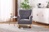 Modern Rocking Chair, Upholstered Accent Chair for Nursery, Playroom, Bedroom and Living Room, Small Contemporary Rocker, Kids Cushioned Arm Chair, Grey