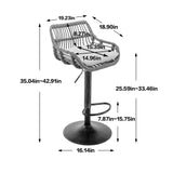 COOLMORE Swivel Bar Stools Set of 2 Adjustable Counter Height Chairs with Footrest for Kitchen, Dining Room 2PC/SET