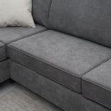 Modern Upholstered Living Room Sectional Sofa with 3 Pillows