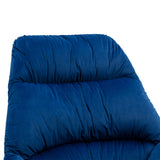 Tufted Upholstered Padded Seat Rocking Chair-Velvet Blue