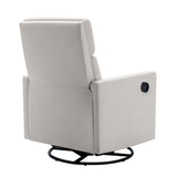 Modern Upholstered Rocker Nursery Chair Plush Seating Glider Swivel Recliner Chair, Beige