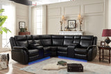 Power reclining Sectional W/LED strip Black Color
