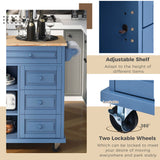 kitchen cart with Rubber wood desktop rolling mobile kitchen island with storage