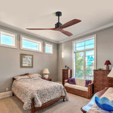 Elegant Ceiling Fan with Remote Control,3 Mahogany Solid Wood Blades,60 Inches Suitable for Indoor and Outdoor (Not allowed to sell on Amazon)