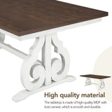 6-Piece Wooden Dining Table Set, Farmhouse Rectangular Dining Table, Four Chairs with Exquisitely Designed Hollow Chair Back and Bench for Home Dining Room
