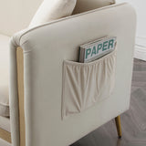 Beige Velvet Loveseat Sofa 2 Seater Couch with Removable Cushions