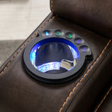 Orisfur. Power Motion Recliner with Adjustable Headrest,  Home Theater Seating with Hidden Arm Storage and Convenient Cup Holder Design