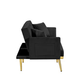 BLACK VELVET SOFA BED
