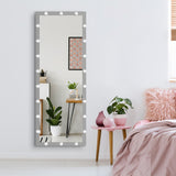 Modern Wall Full Length Mirror with LED Bulbs with Touch Control and 3 color Lights