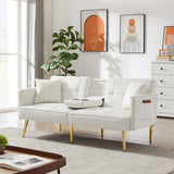 Cream White  VELVET SOFA BED