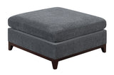 Ash Grey Chenille Fabric Modular Sectional 6pc Set Living Room Furniture Corner Sectional Couch 3x Corner Wedge 2x Armless Chairs and 1x Ottoman Tufted Back