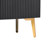 U-Can Modern TV Stand with 5 Champagne legs - Durable, stylish, spacious, versatile storage TVS up to 77" (Black)