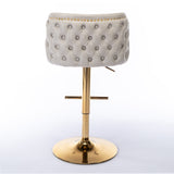 Swivel Barstools Adjustable Seat Height, Modern PU Upholstered Bar Stools