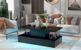 Coffee Table Cocktail Table Modern Industrial Design with LED lighting