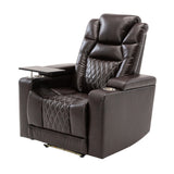 Motion Recliner with USB Charging Port and Hidden Arm Storage, Home Theater Seating with 2 Convenient Cup Holders Design and 360° Swivel Tray Table（old sku: SG000440AAA）