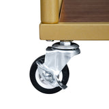 Serving cart， Rolling Bar or Cart for Tea or Cocktail, 2-Tiered Glass and Metal, golden